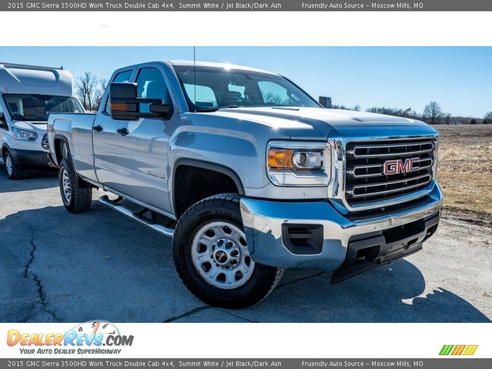 Front 3/4 View of 2015 GMC Sierra 3500HD Work Truck Double Cab 4x4 Photo #1