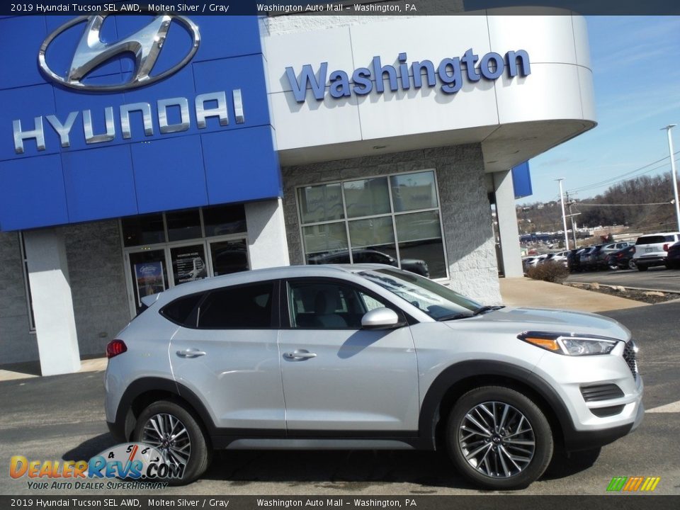 2019 Hyundai Tucson SEL AWD Molten Silver / Gray Photo #2