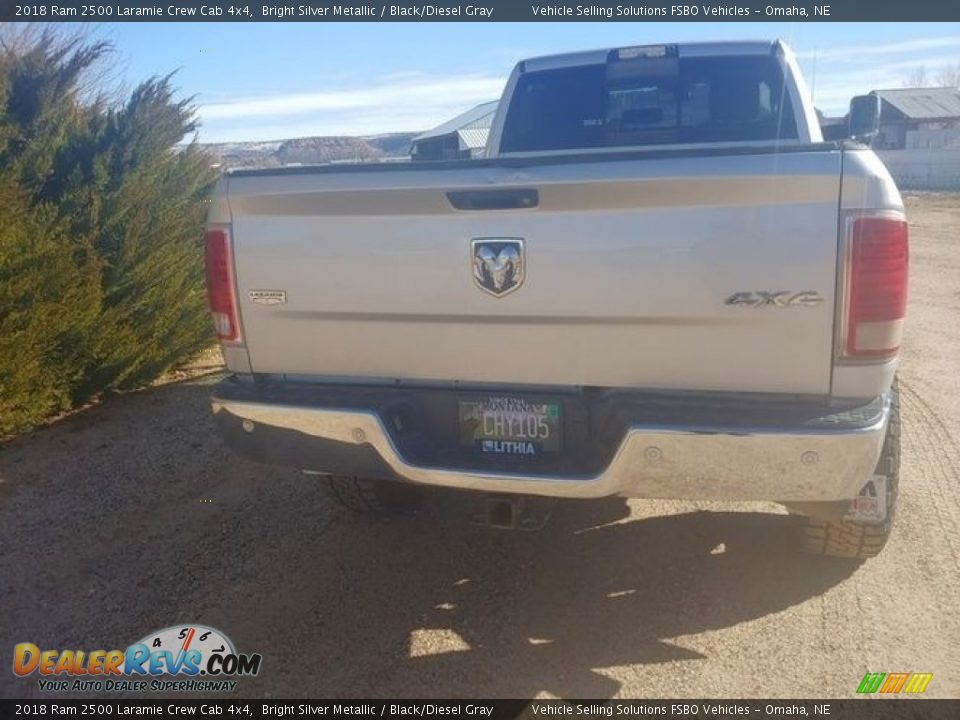 2018 Ram 2500 Laramie Crew Cab 4x4 Bright Silver Metallic / Black/Diesel Gray Photo #4