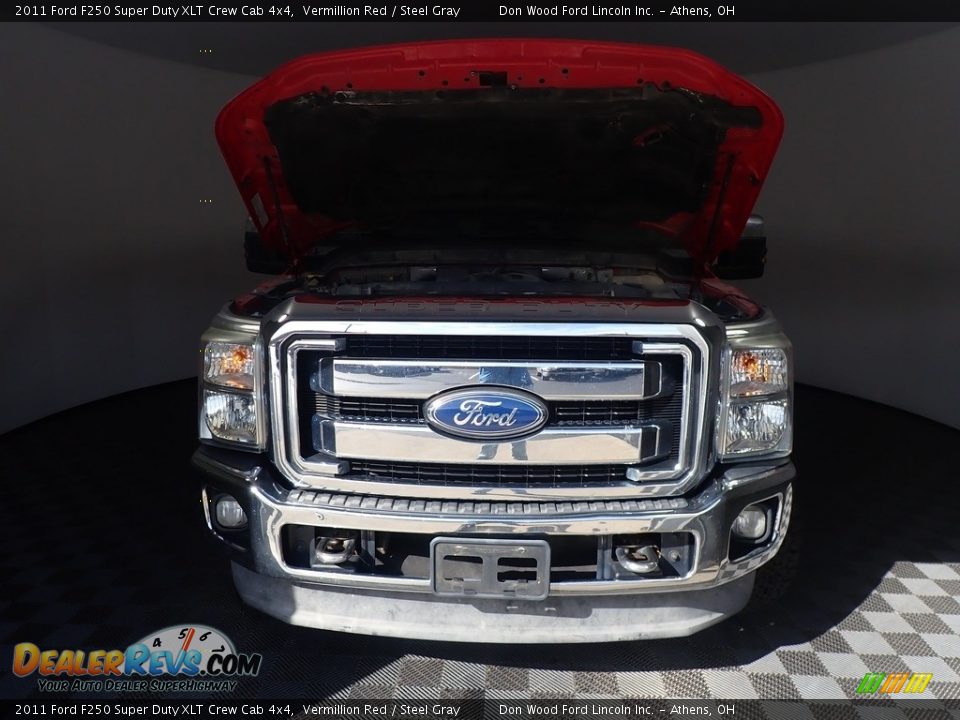 2011 Ford F250 Super Duty XLT Crew Cab 4x4 Vermillion Red / Steel Gray Photo #5