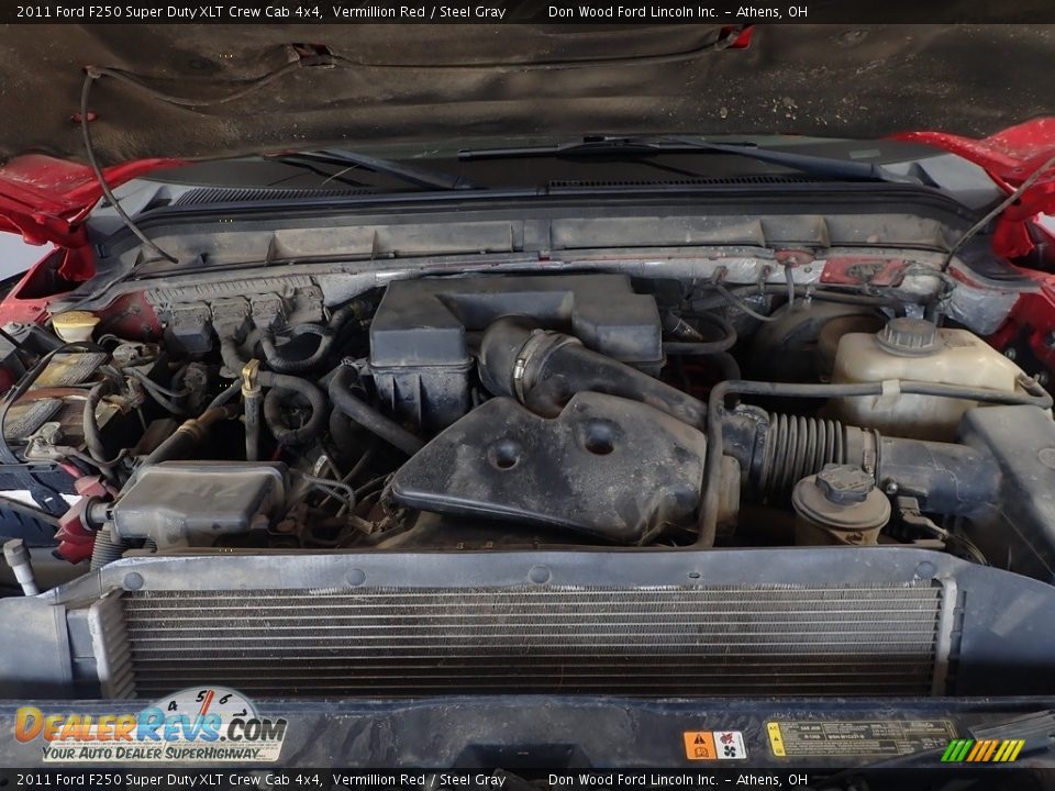 2011 Ford F250 Super Duty XLT Crew Cab 4x4 Vermillion Red / Steel Gray Photo #6