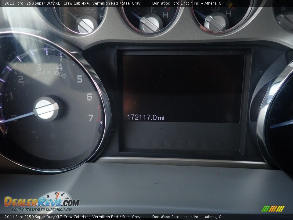 2011 Ford F250 Super Duty XLT Crew Cab 4x4 Vermillion Red / Steel Gray Photo #16