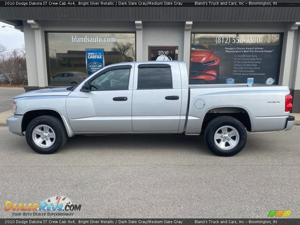 2010 Dodge Dakota ST Crew Cab 4x4 Bright Silver Metallic / Dark Slate Gray/Medium Slate Gray Photo #1