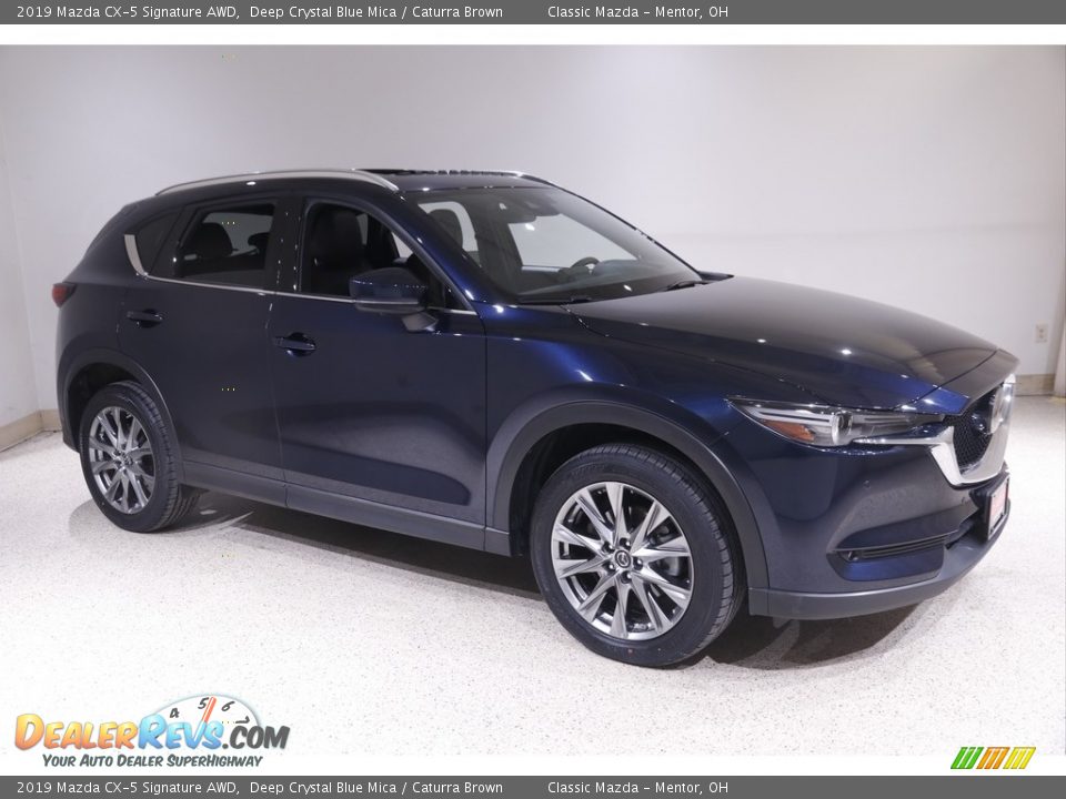 2019 Mazda CX-5 Signature AWD Deep Crystal Blue Mica / Caturra Brown Photo #1