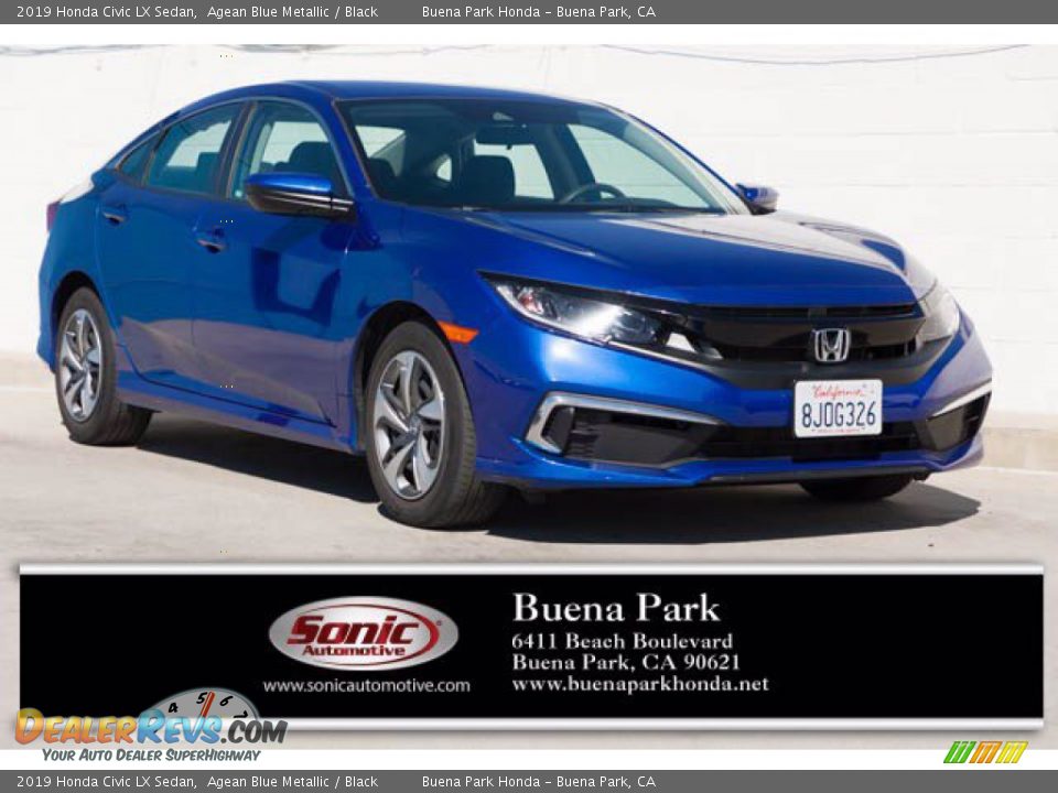 2019 Honda Civic LX Sedan Agean Blue Metallic / Black Photo #1