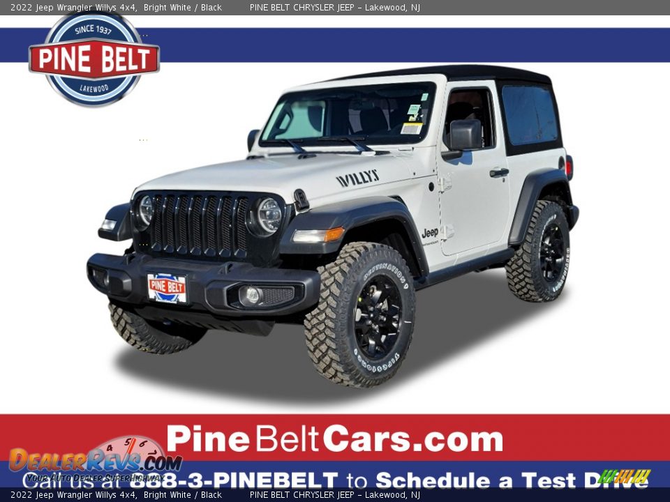 2022 Jeep Wrangler Willys 4x4 Bright White / Black Photo #1