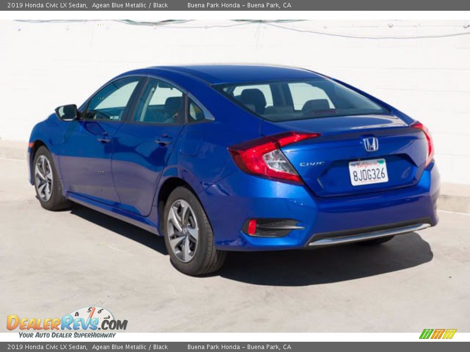 2019 Honda Civic LX Sedan Agean Blue Metallic / Black Photo #2