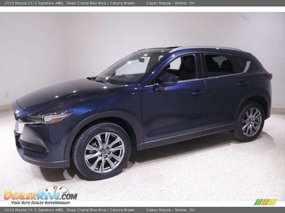2019 Mazda CX-5 Signature AWD Deep Crystal Blue Mica / Caturra Brown Photo #3