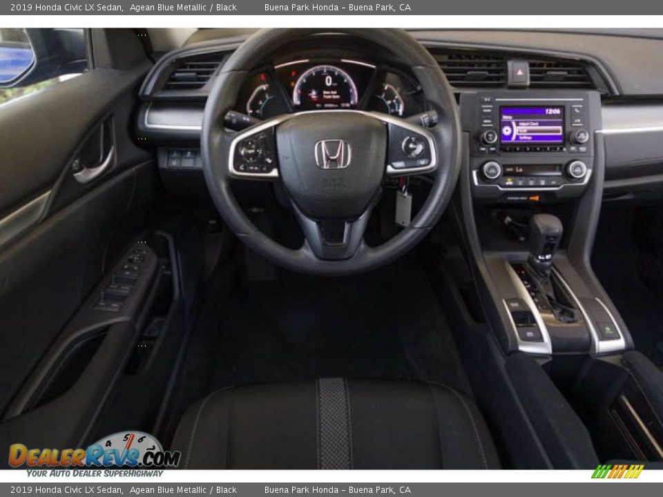 2019 Honda Civic LX Sedan Agean Blue Metallic / Black Photo #5