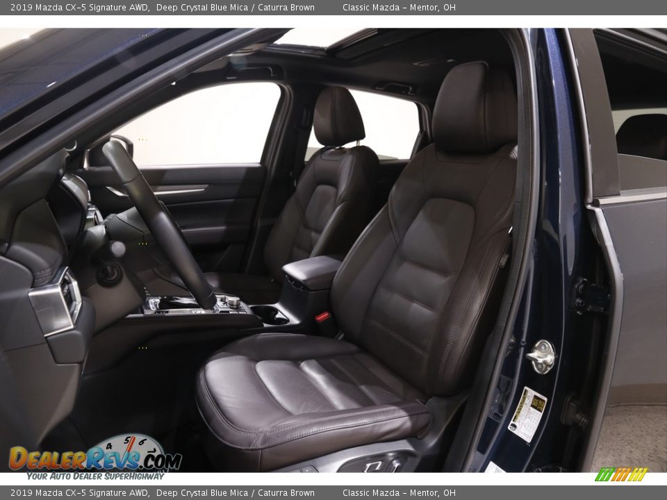 2019 Mazda CX-5 Signature AWD Deep Crystal Blue Mica / Caturra Brown Photo #5
