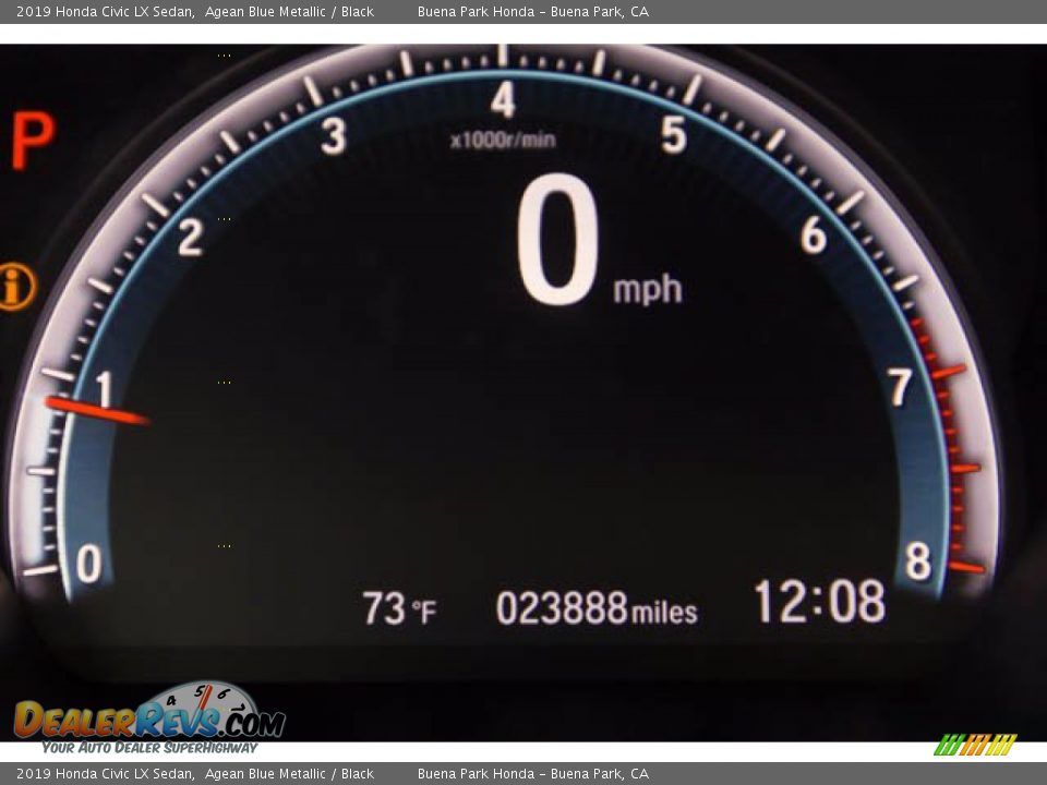 2019 Honda Civic LX Sedan Agean Blue Metallic / Black Photo #6