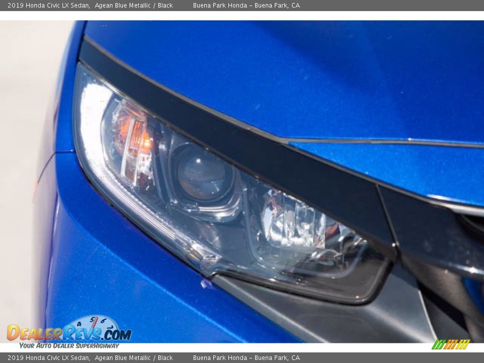 2019 Honda Civic LX Sedan Agean Blue Metallic / Black Photo #8