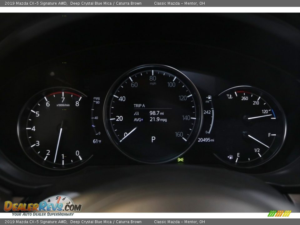 2019 Mazda CX-5 Signature AWD Deep Crystal Blue Mica / Caturra Brown Photo #8