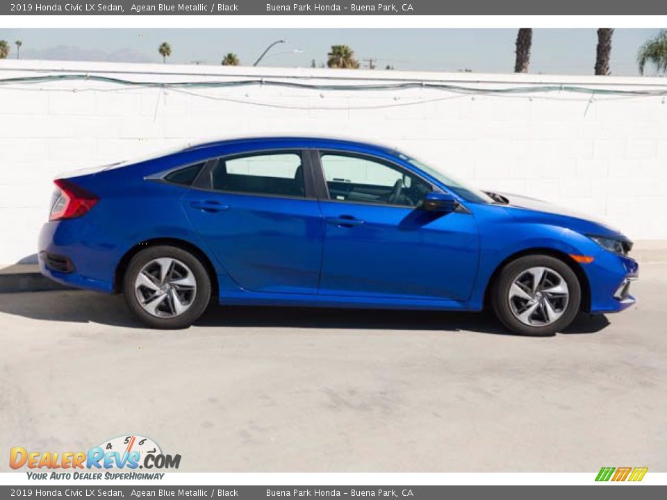 2019 Honda Civic LX Sedan Agean Blue Metallic / Black Photo #14