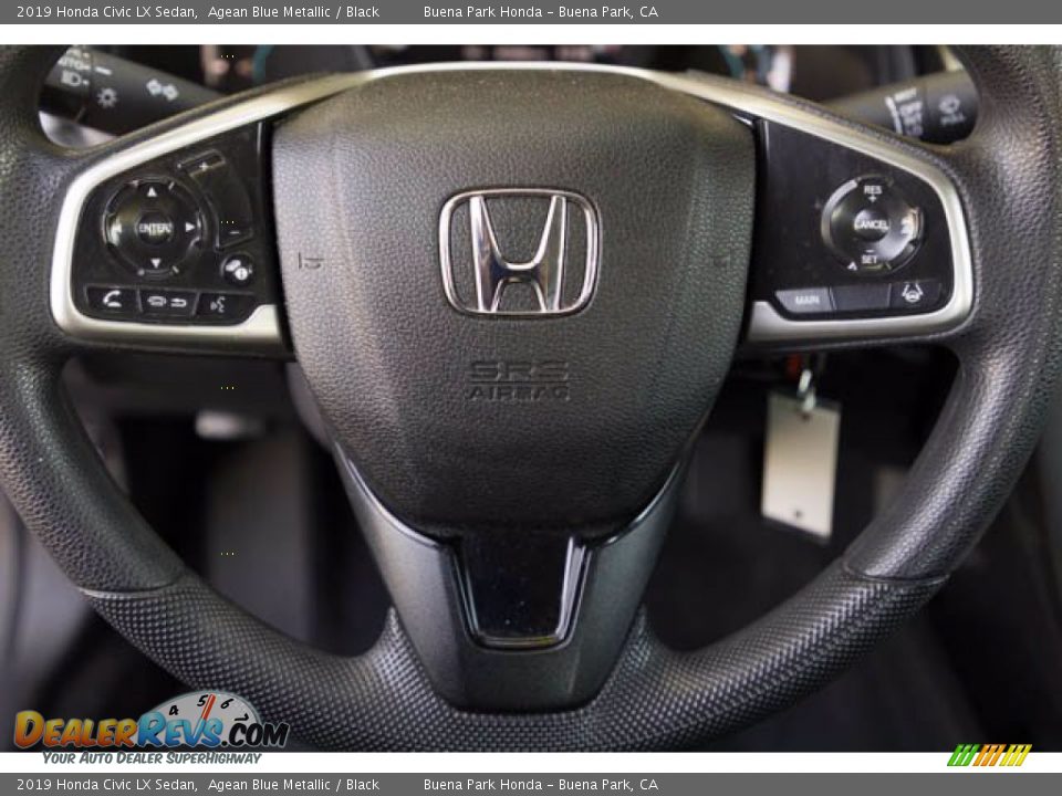 2019 Honda Civic LX Sedan Agean Blue Metallic / Black Photo #15