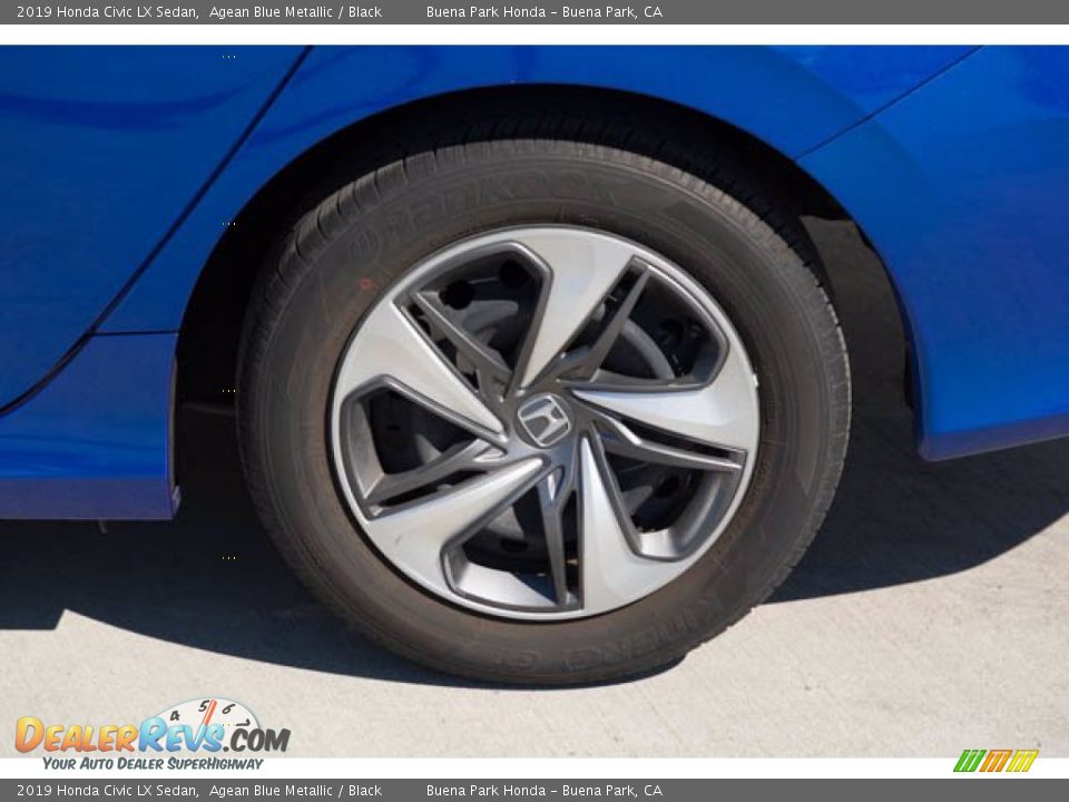 2019 Honda Civic LX Sedan Agean Blue Metallic / Black Photo #36