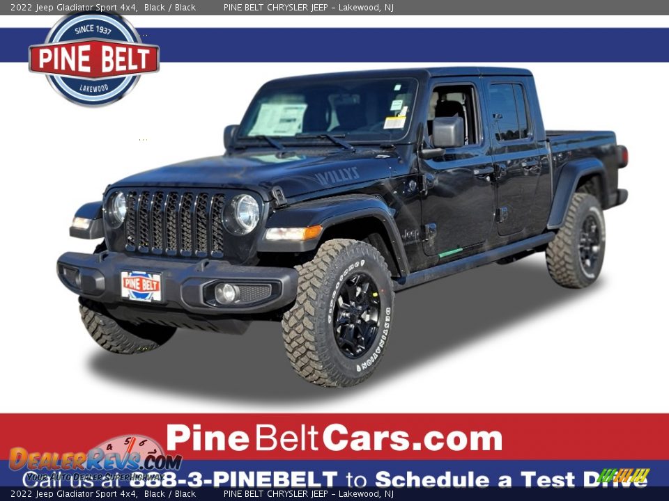 2022 Jeep Gladiator Sport 4x4 Black / Black Photo #1