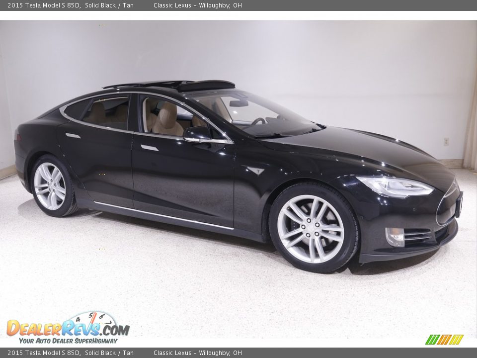 Solid Black 2015 Tesla Model S 85D Photo #1
