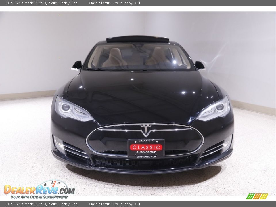 2015 Tesla Model S 85D Solid Black / Tan Photo #2