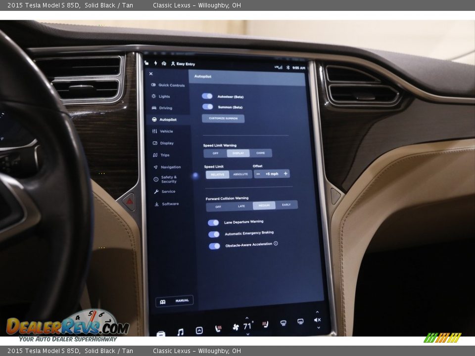 2015 Tesla Model S 85D Solid Black / Tan Photo #16