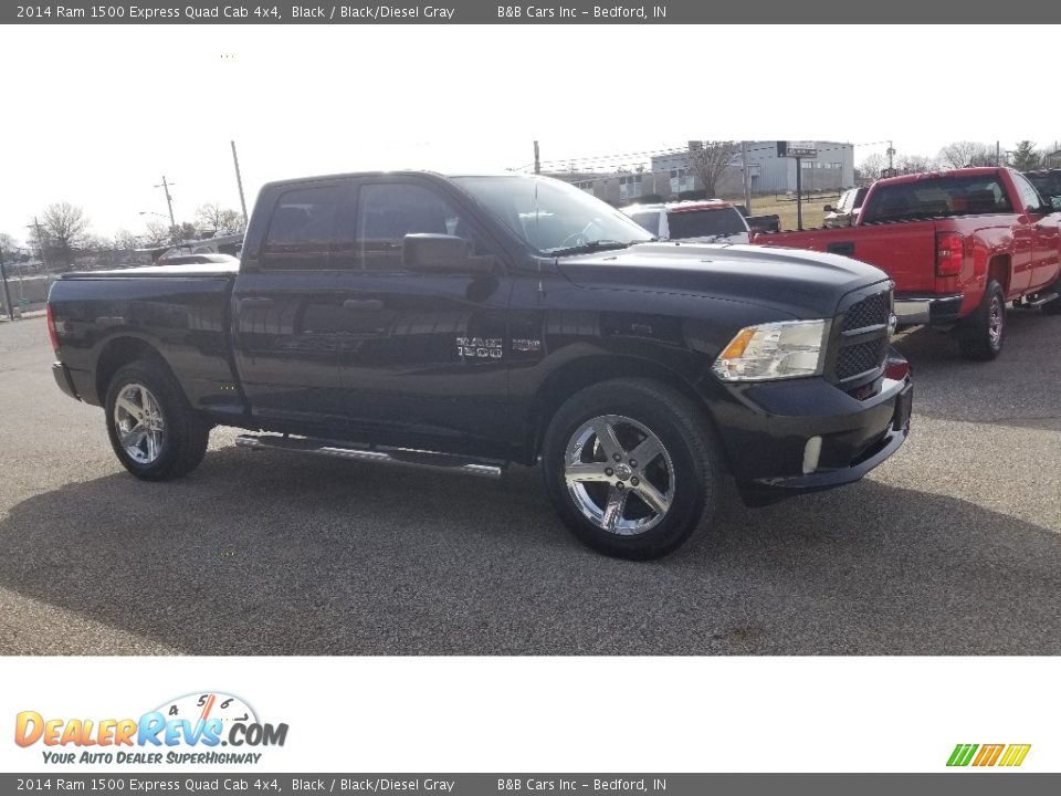 2014 Ram 1500 Express Quad Cab 4x4 Black / Black/Diesel Gray Photo #1