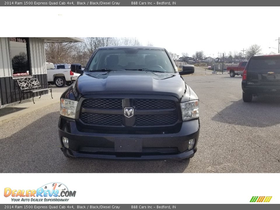 2014 Ram 1500 Express Quad Cab 4x4 Black / Black/Diesel Gray Photo #2