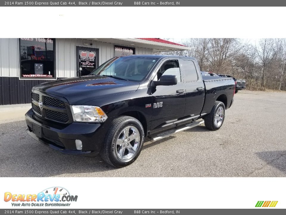 2014 Ram 1500 Express Quad Cab 4x4 Black / Black/Diesel Gray Photo #3