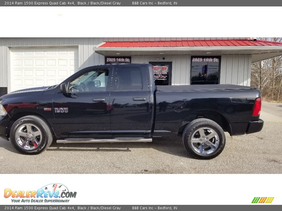 2014 Ram 1500 Express Quad Cab 4x4 Black / Black/Diesel Gray Photo #4