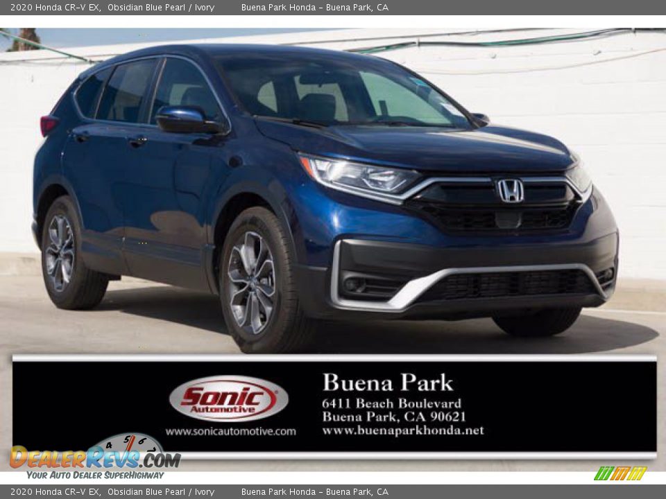 2020 Honda CR-V EX Obsidian Blue Pearl / Ivory Photo #1