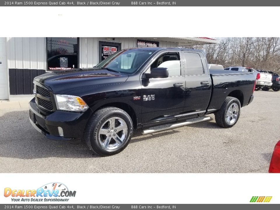 2014 Ram 1500 Express Quad Cab 4x4 Black / Black/Diesel Gray Photo #23