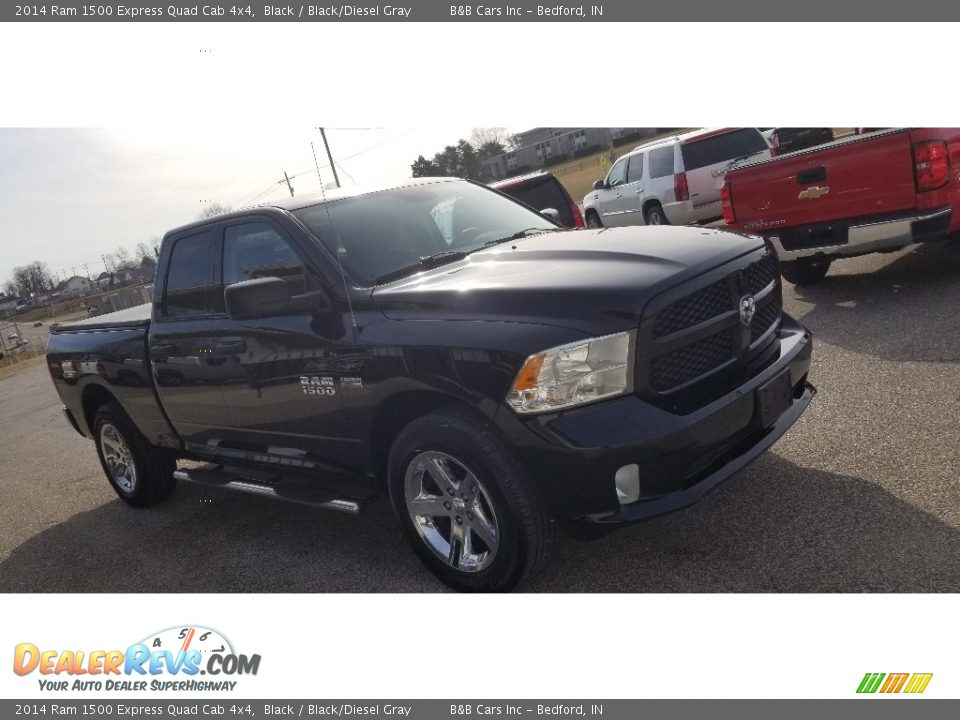 2014 Ram 1500 Express Quad Cab 4x4 Black / Black/Diesel Gray Photo #24