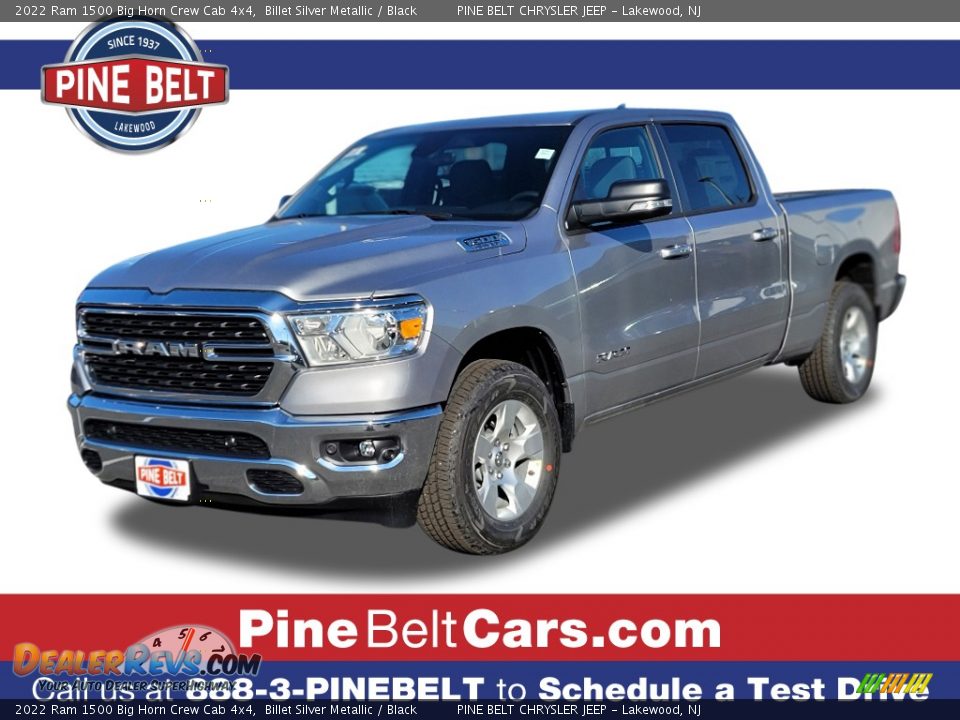 2022 Ram 1500 Big Horn Crew Cab 4x4 Billet Silver Metallic / Black Photo #1