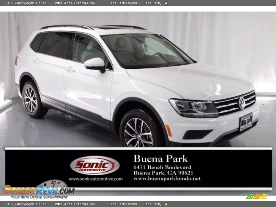 2019 Volkswagen Tiguan SE Pure White / Storm Gray Photo #1