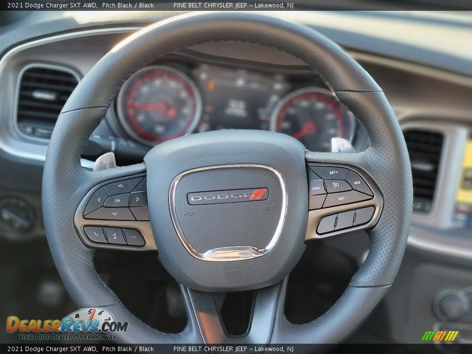 2021 Dodge Charger SXT AWD Pitch Black / Black Photo #11