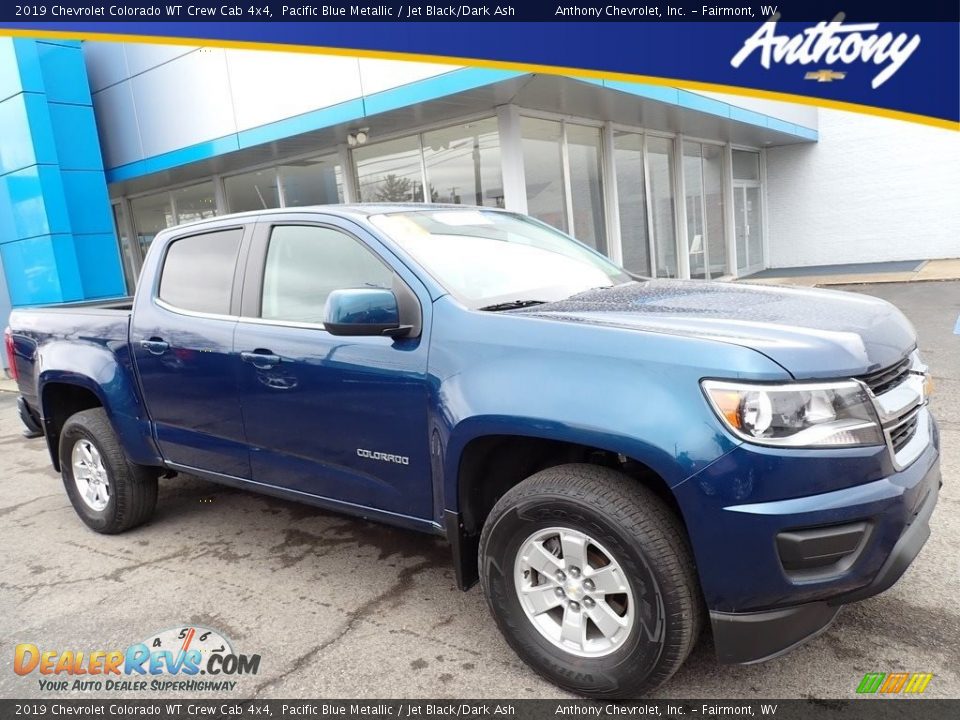 2019 Chevrolet Colorado WT Crew Cab 4x4 Pacific Blue Metallic / Jet Black/Dark Ash Photo #1