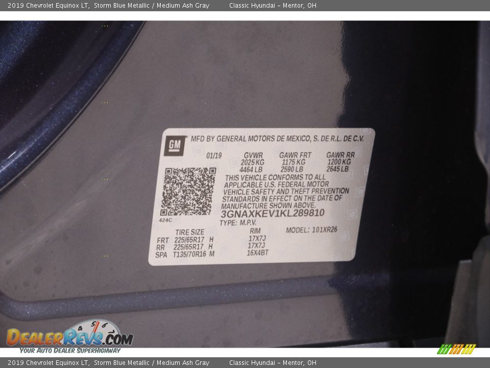 2019 Chevrolet Equinox LT Storm Blue Metallic / Medium Ash Gray Photo #18