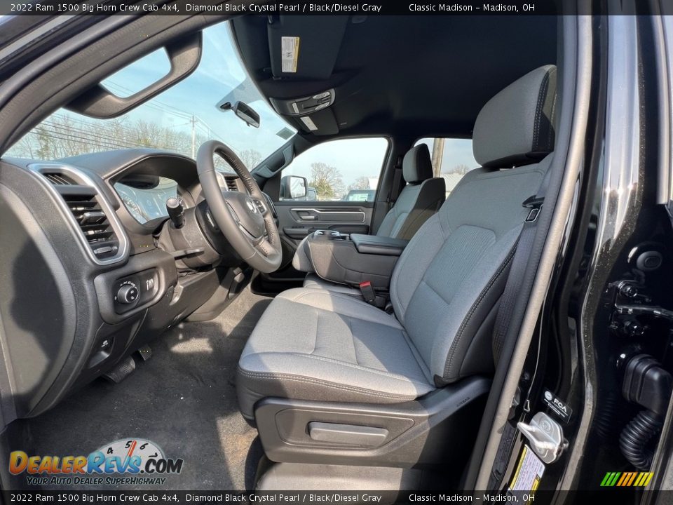 2022 Ram 1500 Big Horn Crew Cab 4x4 Diamond Black Crystal Pearl / Black/Diesel Gray Photo #2