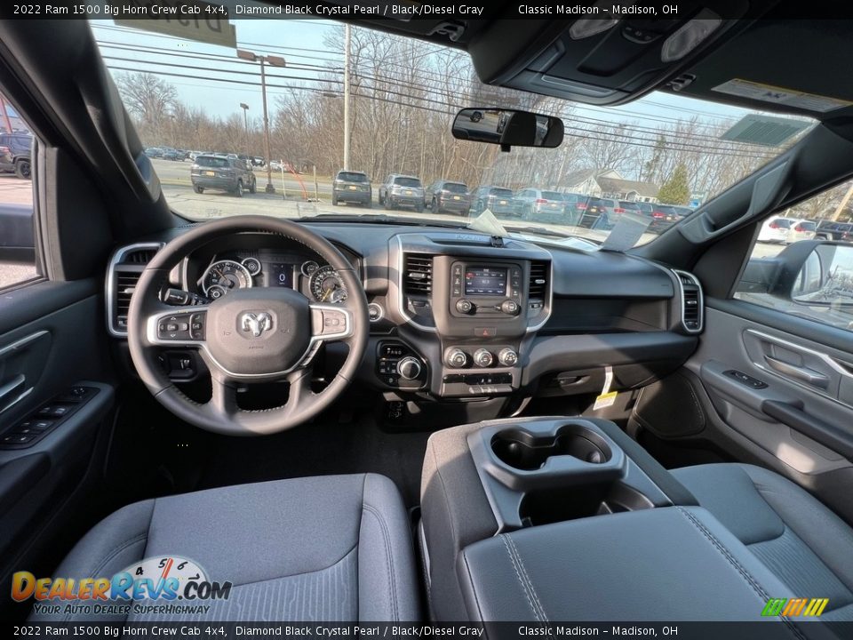 2022 Ram 1500 Big Horn Crew Cab 4x4 Diamond Black Crystal Pearl / Black/Diesel Gray Photo #4