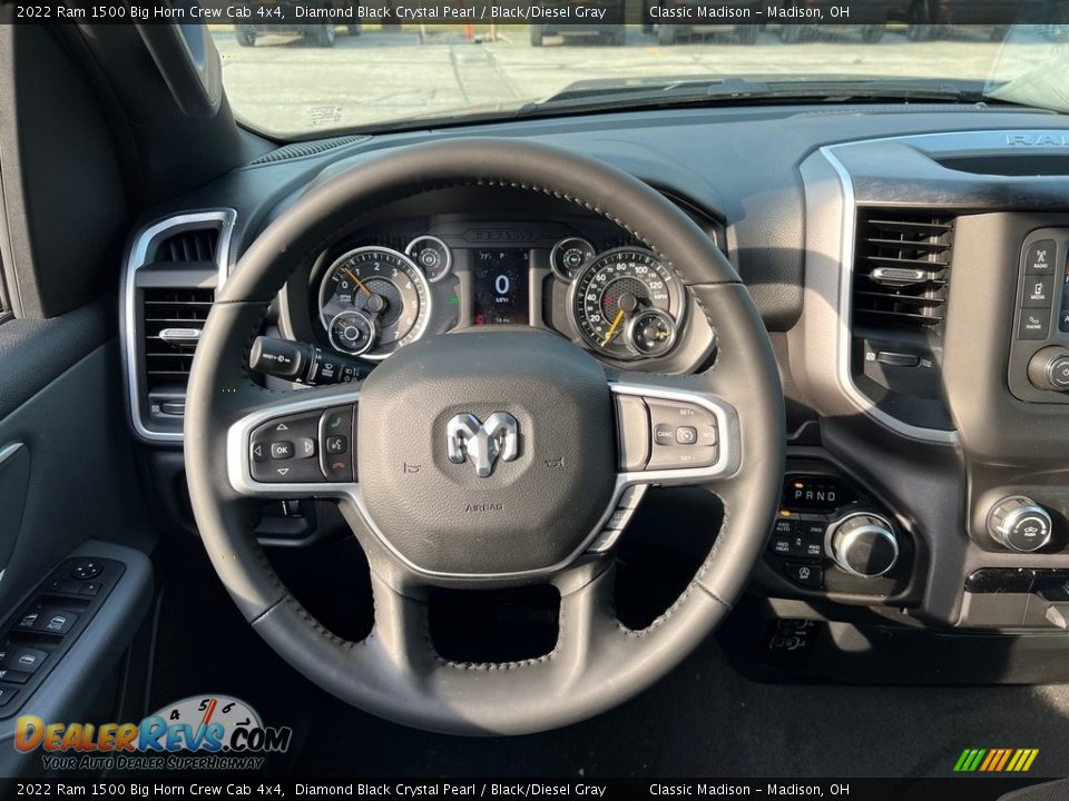 2022 Ram 1500 Big Horn Crew Cab 4x4 Diamond Black Crystal Pearl / Black/Diesel Gray Photo #5