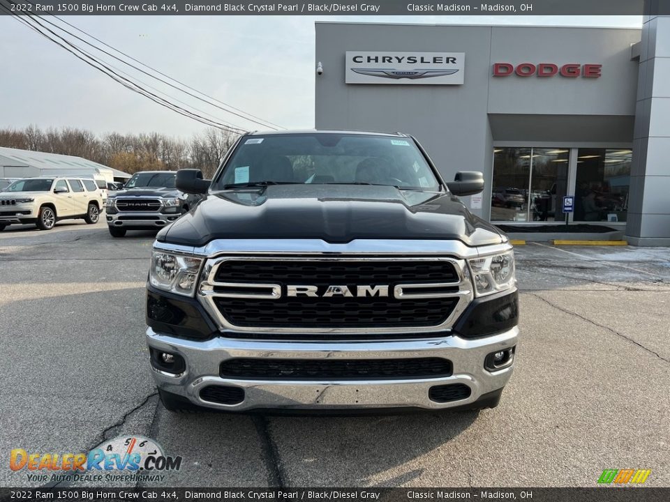 2022 Ram 1500 Big Horn Crew Cab 4x4 Diamond Black Crystal Pearl / Black/Diesel Gray Photo #7