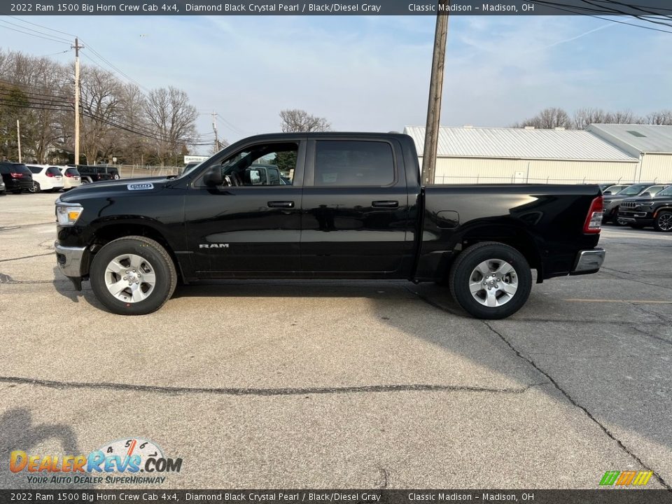2022 Ram 1500 Big Horn Crew Cab 4x4 Diamond Black Crystal Pearl / Black/Diesel Gray Photo #8