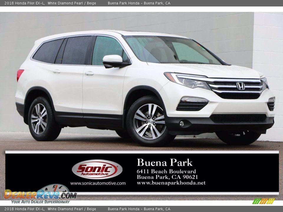 2018 Honda Pilot EX-L White Diamond Pearl / Beige Photo #1