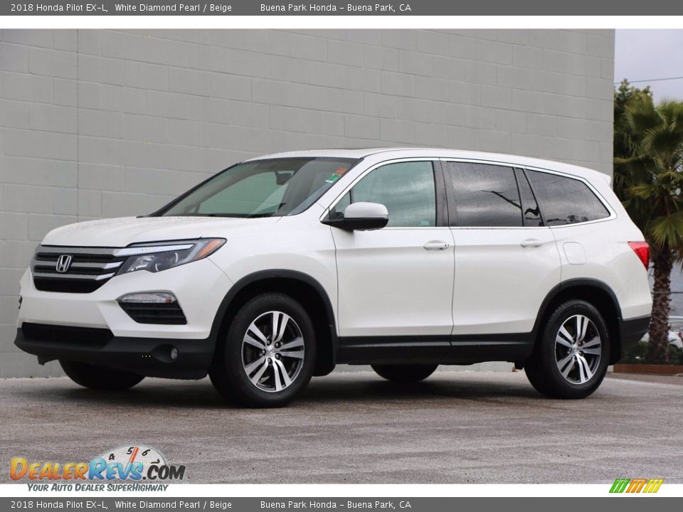 2018 Honda Pilot EX-L White Diamond Pearl / Beige Photo #9