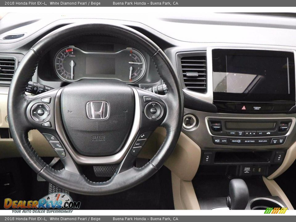 2018 Honda Pilot EX-L White Diamond Pearl / Beige Photo #16