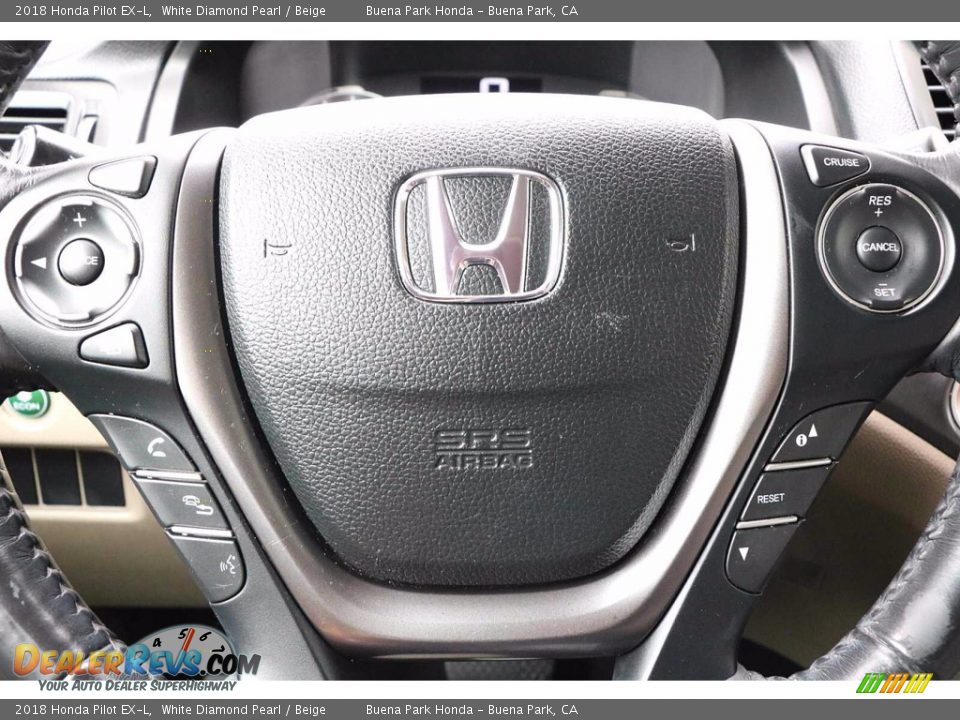 2018 Honda Pilot EX-L White Diamond Pearl / Beige Photo #25