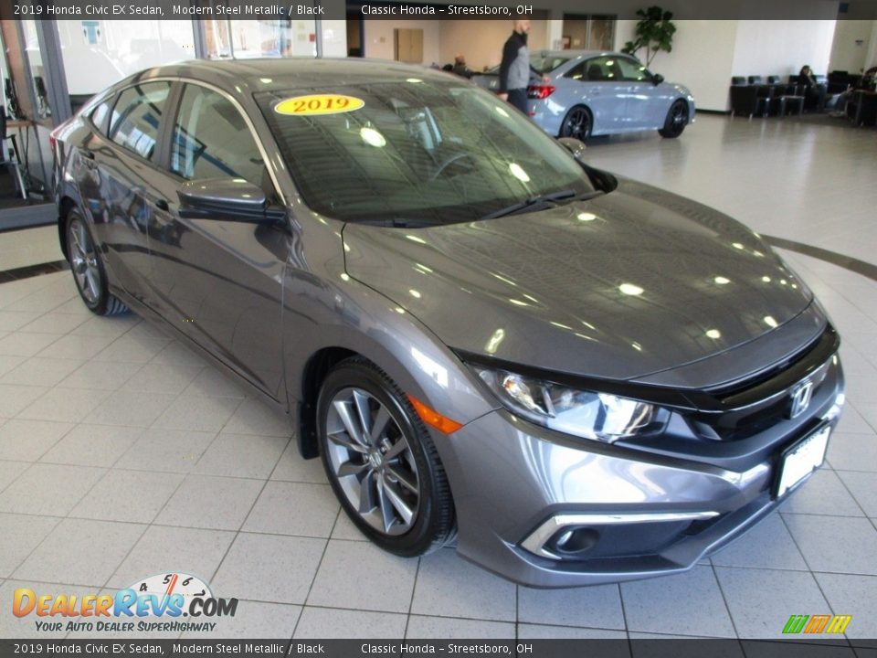 2019 Honda Civic EX Sedan Modern Steel Metallic / Black Photo #3