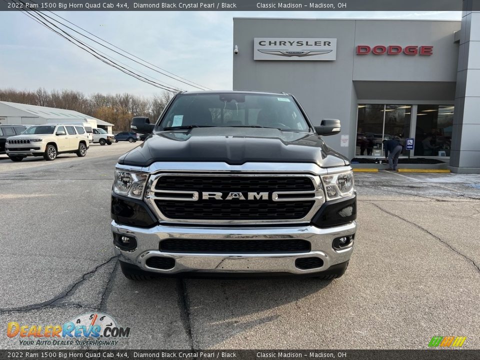 2022 Ram 1500 Big Horn Quad Cab 4x4 Diamond Black Crystal Pearl / Black Photo #7