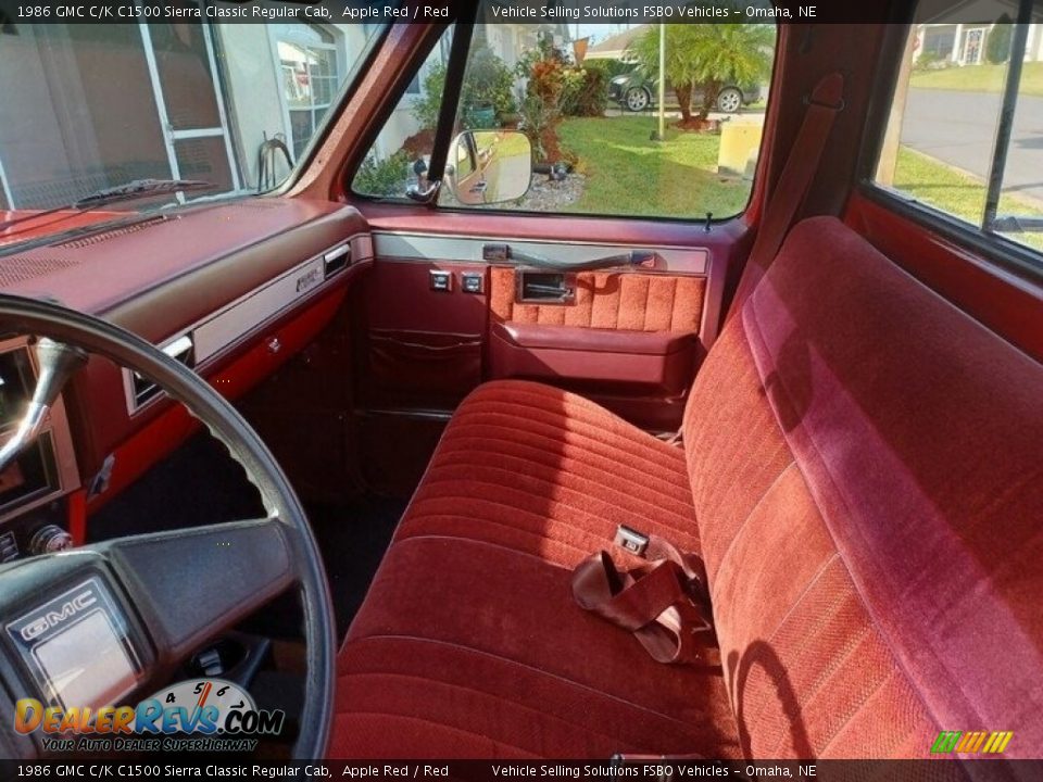 Red Interior - 1986 GMC C/K C1500 Sierra Classic Regular Cab Photo #5