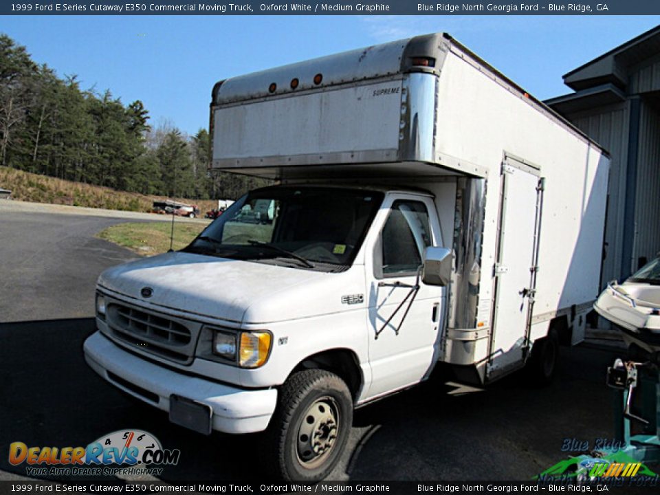 1999 Ford E Series Cutaway E350 Commercial Moving Truck Oxford White / Medium Graphite Photo #2