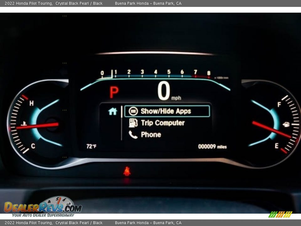 2022 Honda Pilot Touring Crystal Black Pearl / Black Photo #17